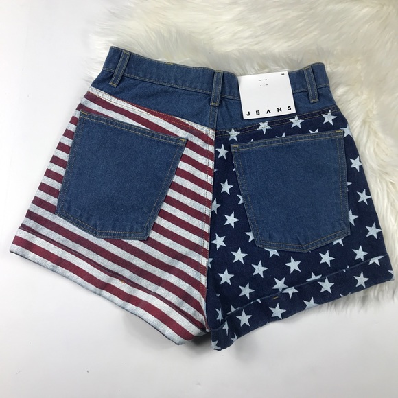 American Apparel Pants - American Apparel NWT Flag High Waist Jean Short 28